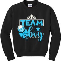 Gender Reveal Party Baby Shower Team Boy Gender Reveal Kids Sweatshirt