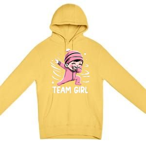 Gender Reveal Party Team Girl Baby Announcement Premium Pullover Hoodie