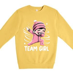 Gender Reveal Party Team Girl Baby Announcement Premium Crewneck Sweatshirt