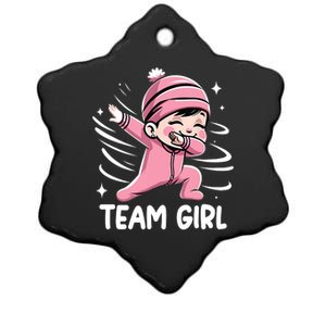 Gender Reveal Party Team Girl Baby Announcement Ceramic Star Ornament