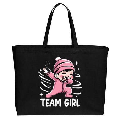 Gender Reveal Party Team Girl Baby Announcement Cotton Canvas Jumbo Tote