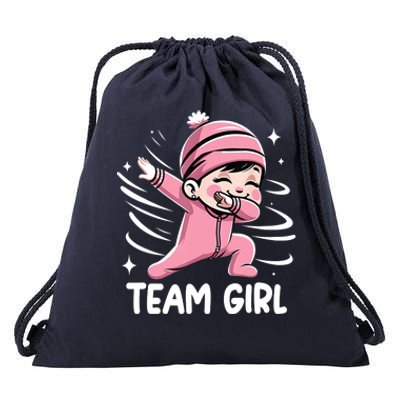 Gender Reveal Party Team Girl Baby Announcement Drawstring Bag