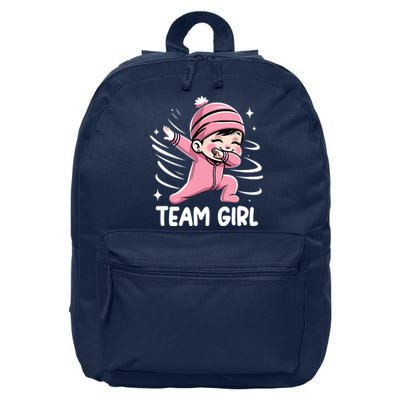 Gender Reveal Party Team Girl Baby Announcement 16 in Basic Backpack