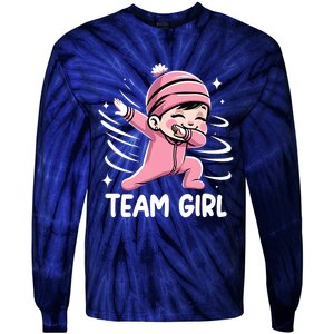 Gender Reveal Party Team Girl Baby Announcement Tie-Dye Long Sleeve Shirt