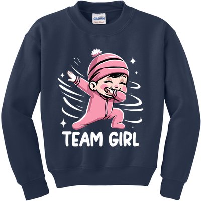 Gender Reveal Party Team Girl Baby Announcement Kids Sweatshirt