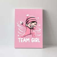 Gender Reveal Party Team Girl Baby Announcement Canvas