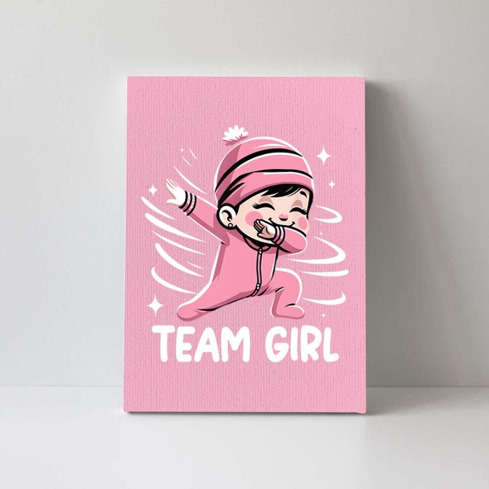 Gender Reveal Party Team Girl Baby Announcement Canvas