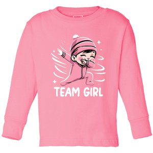 Gender Reveal Party Team Girl Baby Announcement Toddler Long Sleeve Shirt