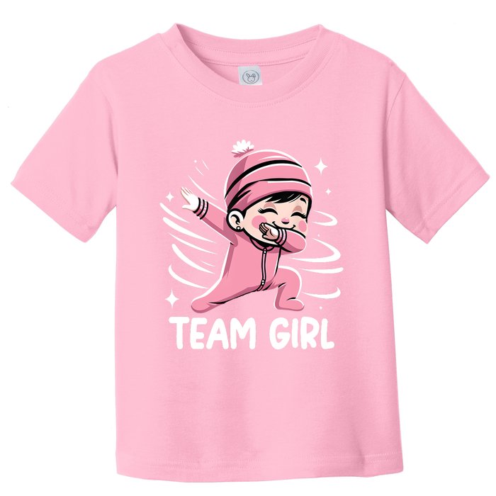 Gender Reveal Party Team Girl Baby Announcement Toddler T-Shirt