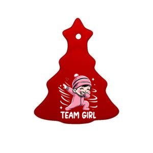 Gender Reveal Party Team Girl Baby Announcement Ceramic Tree Ornament