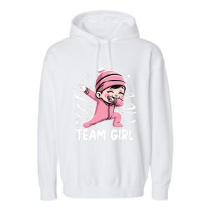 Gender Reveal Party Team Girl Baby Announcement Garment-Dyed Fleece Hoodie