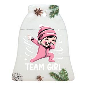 Gender Reveal Party Team Girl Baby Announcement Ceramic Bell Ornament