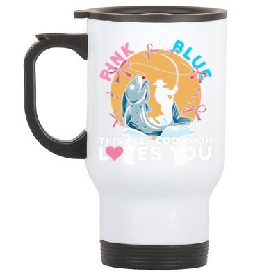 Gender Reveal Quote For A Fishing Mom Meaningful Gift Stainless Steel Travel Mug