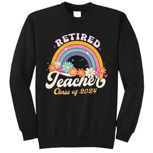 Groovy Rainbow Retired Teacher Class Of 2024 Sweatshirt