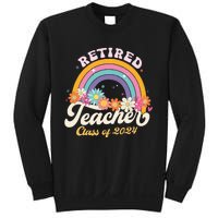 Groovy Rainbow Retired Teacher Class Of 2024 Sweatshirt