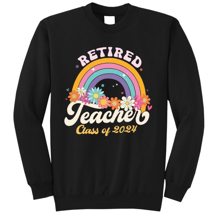 Groovy Rainbow Retired Teacher Class Of 2024 Sweatshirt