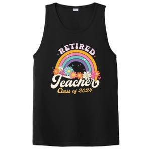 Groovy Rainbow Retired Teacher Class Of 2024 PosiCharge Competitor Tank