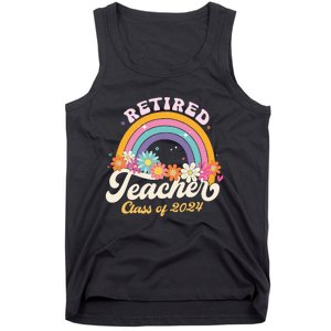 Groovy Rainbow Retired Teacher Class Of 2024 Tank Top