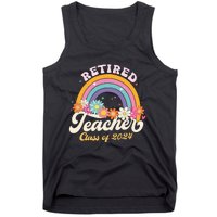 Groovy Rainbow Retired Teacher Class Of 2024 Tank Top