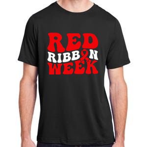 Groovy Red Ribbon Week We Wear Red For Awareness Adult ChromaSoft Performance T-Shirt