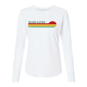 Grand Rapids Retro Michigan Womens Cotton Relaxed Long Sleeve T-Shirt