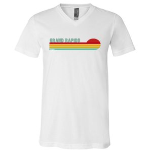 Grand Rapids Retro Michigan V-Neck T-Shirt