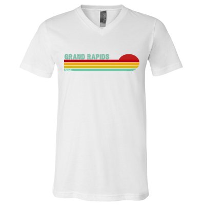 Grand Rapids Retro Michigan V-Neck T-Shirt