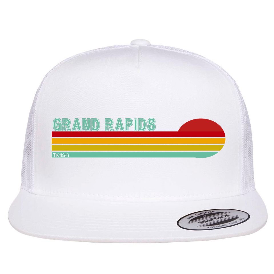 Grand Rapids Retro Michigan Flat Bill Trucker Hat
