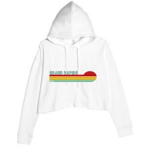 Grand Rapids Retro Michigan Crop Fleece Hoodie