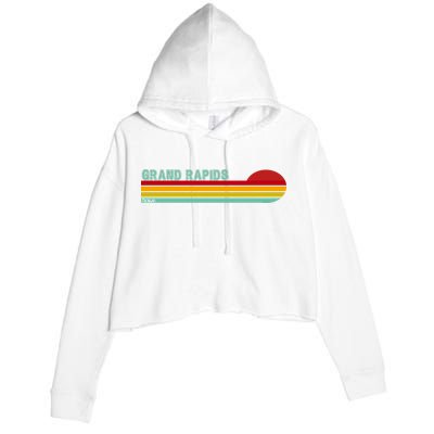 Grand Rapids Retro Michigan Crop Fleece Hoodie