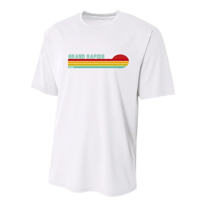 Grand Rapids Retro Michigan Youth Performance Sprint T-Shirt