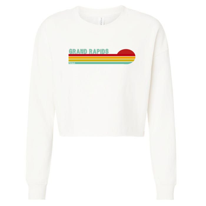 Grand Rapids Retro Michigan Cropped Pullover Crew