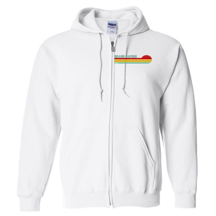 Grand Rapids Retro Michigan Full Zip Hoodie