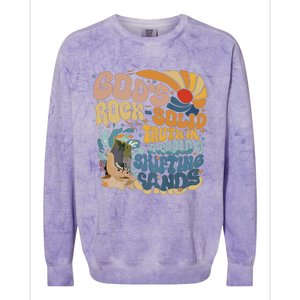 GodS Rocksolid Retro Beach Vbs 2024 Christian Colorblast Crewneck Sweatshirt