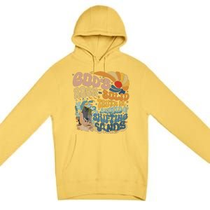 GodS Rocksolid Retro Beach Vbs 2024 Christian Premium Pullover Hoodie