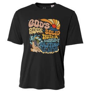 GodS Rocksolid Retro Beach Vbs 2024 Christian Cooling Performance Crew T-Shirt