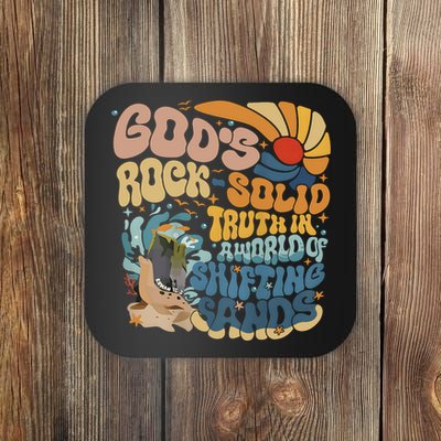 GodS Rocksolid Retro Beach Vbs 2024 Christian Coaster