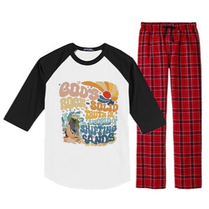 GodS Rocksolid Retro Beach Vbs 2024 Christian Raglan Sleeve Pajama Set