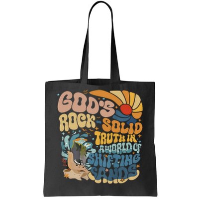 GodS Rocksolid Retro Beach Vbs 2024 Christian Tote Bag