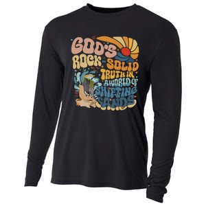 GodS Rocksolid Retro Beach Vbs 2024 Christian Cooling Performance Long Sleeve Crew