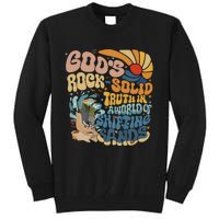 GodS Rocksolid Retro Beach Vbs 2024 Christian Tall Sweatshirt