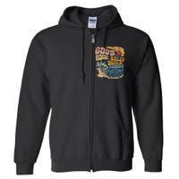 GodS Rocksolid Retro Beach Vbs 2024 Christian Full Zip Hoodie