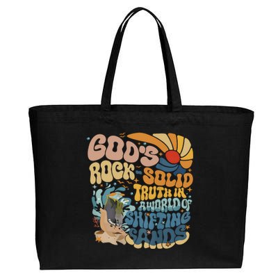 GodS Rocksolid Retro Beach Vbs 2024 Christian Cotton Canvas Jumbo Tote