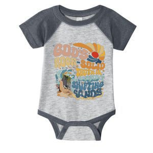 GodS Rocksolid Retro Beach Vbs 2024 Christian Infant Baby Jersey Bodysuit