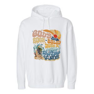 GodS Rocksolid Retro Beach Vbs 2024 Christian Garment-Dyed Fleece Hoodie