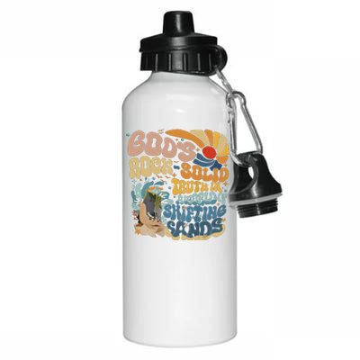 GodS Rocksolid Retro Beach Vbs 2024 Christian Aluminum Water Bottle