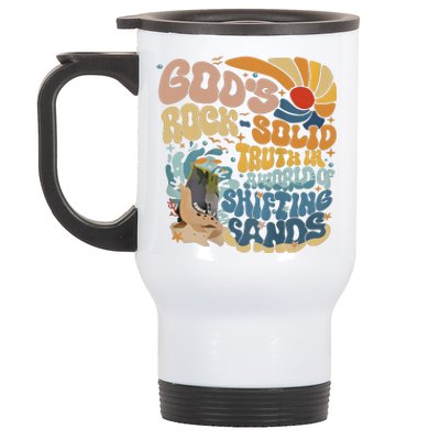 GodS Rocksolid Retro Beach Vbs 2024 Christian Stainless Steel Travel Mug