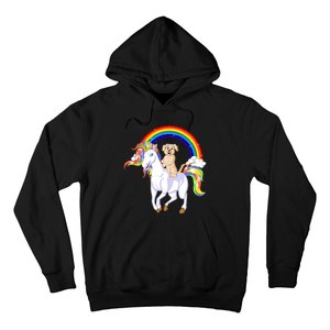 Golden Retriver Riding Unicorn Hoodie