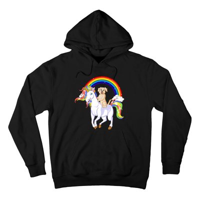 Golden Retriver Riding Unicorn Hoodie