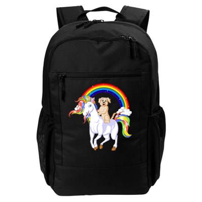 Golden Retriver Riding Unicorn Daily Commute Backpack